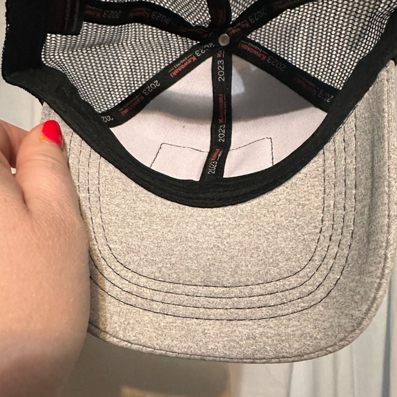 Brand New. Never Worn Kawasaki Engines Trucker Style Hat. Grey And Black. Rubber - Picture 7 of 7